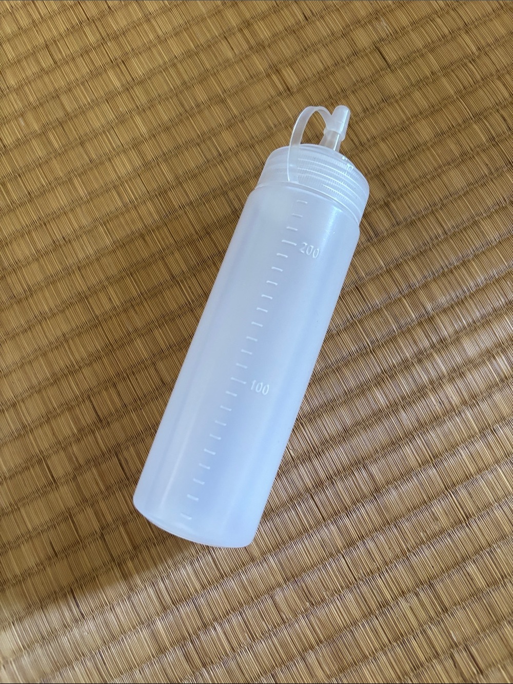 Clear Plastic Squeeze Bottle with Measurement Marks - White